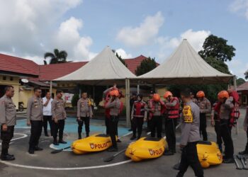 Waspada Bencana Banjir, Kapolres Tanjabtim Minta Sarpras SAR & Kesiapan Personel Disiagakan