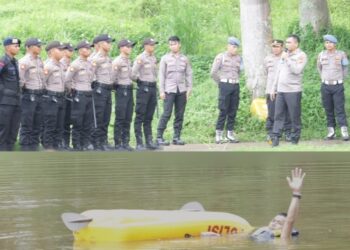 Kapolres Tanjabtim Pimpin Simulasi Penyelamatan Laka Air