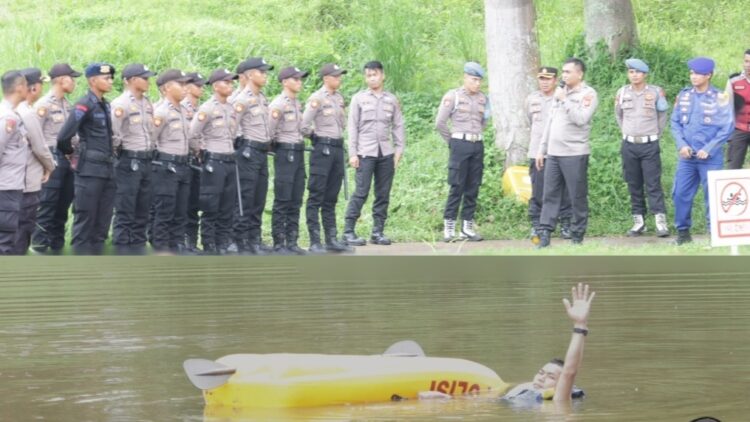 Kapolres Tanjabtim Pimpin Simulasi Penyelamatan Laka Air