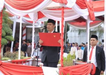 Semarak Dirgahayu HUT Kemerdekaan RI Ke-79, Ketua DPRD Tanjabtim, Bacakan Naskah Teks Proklamasi