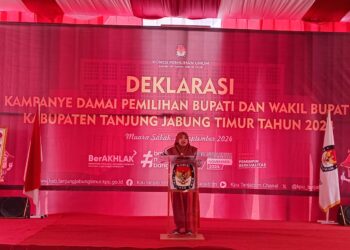 Deklarasi Kampanye Damai, Ketua KPU Tanjabtimur Ajak Sukseskan Pilkada Dengan Aman dan Damai