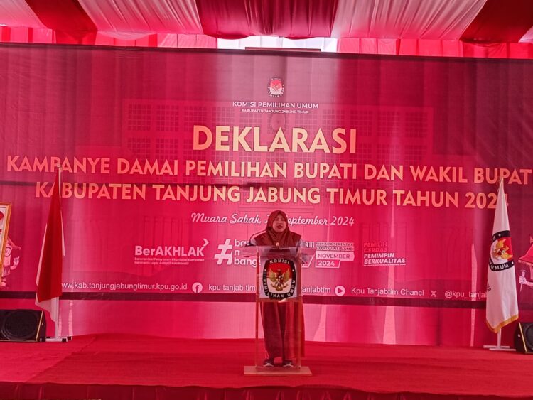 Deklarasi Kampanye Damai, Ketua KPU Tanjabtimur Ajak Sukseskan Pilkada Dengan Aman dan Damai