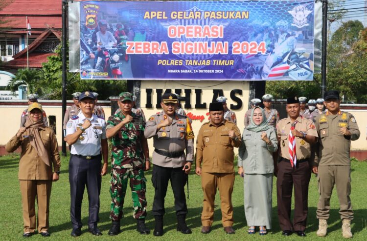 Polres Tanjab Timur Apel Gelar Pasukan Operasi Zebra Siginjai 2024