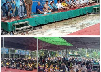 Iringan Suara Ramai  Masa Pendukung Betara  yel-yel kan Menangkan Paslon Uas-Katamso