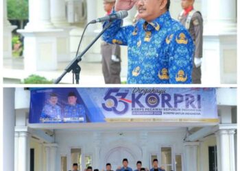 Bupati Tanjabbar  Pimpin Upacara HUT Ke-53 KORPRI Dan Hari Guru Nasional Tahun 2024