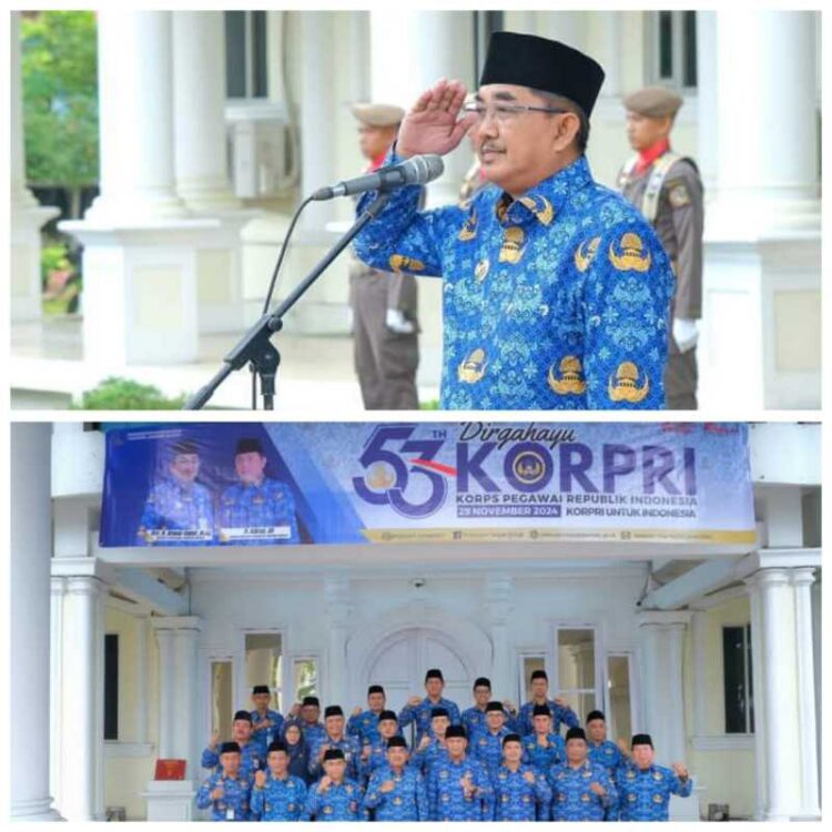 Bupati Tanjabbar  Pimpin Upacara HUT Ke-53 KORPRI Dan Hari Guru Nasional Tahun 2024