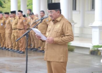 Pemkab  Gelar Apel Gabungan Perangkat Daerah Yang Dirangkaikan Dengan Halal Bihalal Seluruh Pegawai Di Lingkungan Pemda