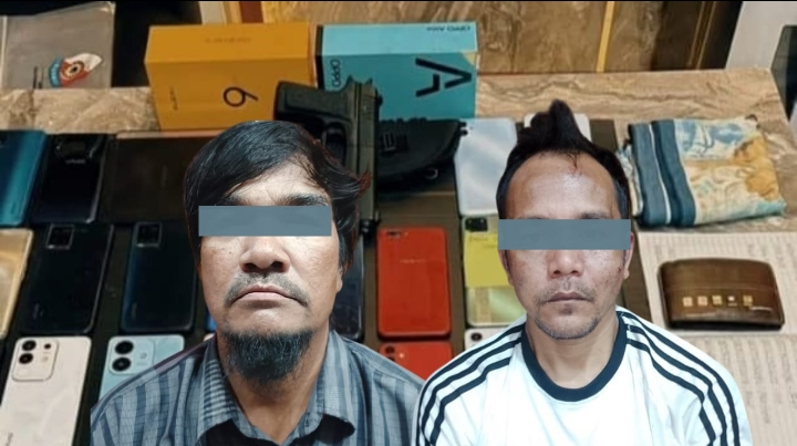Dua Pelaku Pencuri Ponsel Ditangkap Serta Barang Bukti 22 Unit Ponsel Ikut Di Amankan Dari 5 TKP Di Tanjabbar