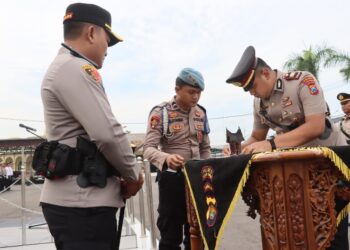 Kapolres Tanjabbar Pimpin Upacara Sertijab Empat Pejabat Utama, Dua Perwira Promosi ke Jabatan Strategis