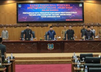 DPRD Tanjabbar Gelar Rapat Paripurna,Agenda Penyampaian Nota Ranperda APBD Tahun Anggaran 2026