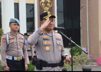 Apel Kesiapsiagaan dan Simulasi Tanggap Darurat Bencana Hidrometeorologi Di Pimpin Langsung Oleh Kapolres Tanjabbar