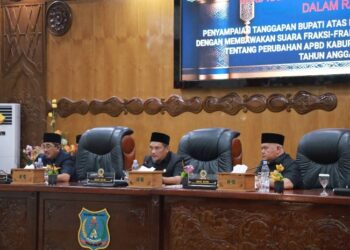 Bupati Tanjabbar Sampaikan Tanggapan atas Pemandangan Umum Fraksi-Fraksi terhadap Ranperda Perubahan APBD 2025 pada Rapat Paripurna Ketiga