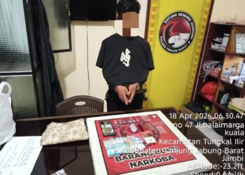 Polisi Tangkap  Terduga  SA (23) Tahun Dipenginapan Marvin Batang Asam Pengedar Sabu Serta BB  Dalam Tas Dan Jok Motor