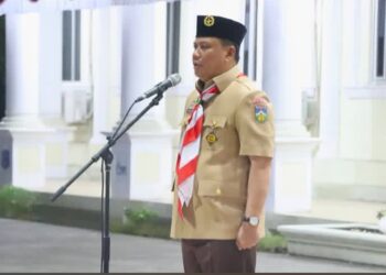 Wabup Tanjabbar Pimpin Upacara  Renungan dan Ulang Janji Pramuka ke-65, Lanjut Lepas Pawai Pramuka Gembira